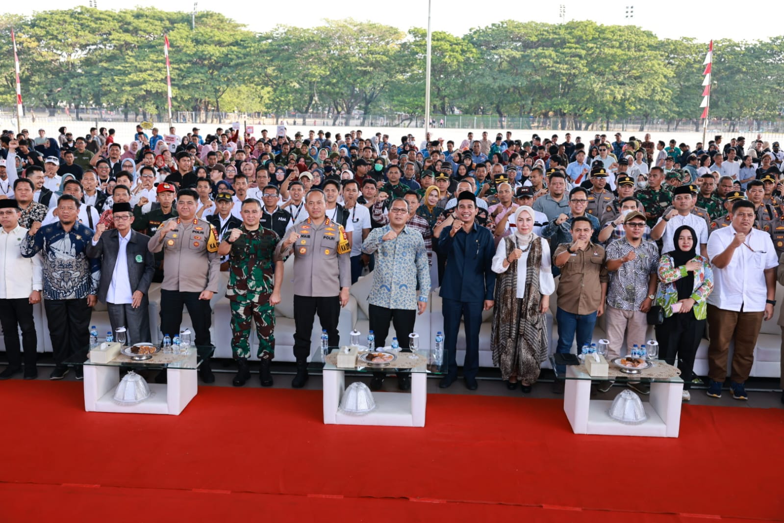 Deklarasi Pemilu Damai dan Aman Makassar 2024, di Gelar di Tribun Karebosi