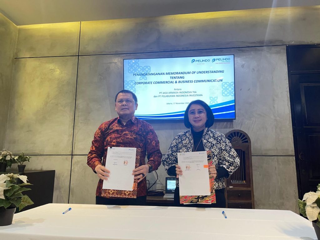 Pelindo Investama Bersama Jasa Armada Indonesia Tandatangani MoU Komersial dan Komunikasi Pasar Modal