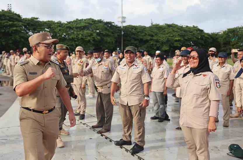 Ribuan Satlinmas dan Satpol PP Siap Wujudkan Pemilu Damai-Berkualitas di Makassar