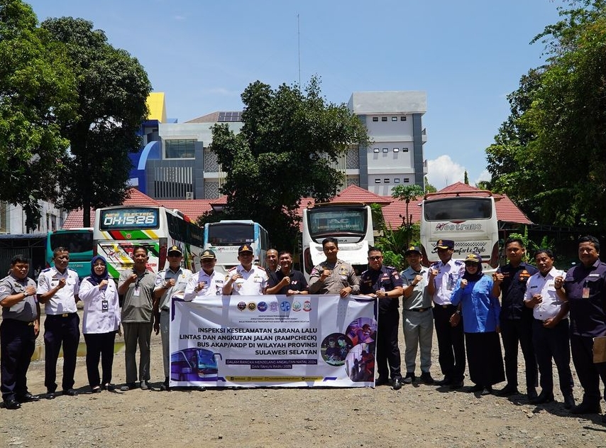  Jelang Nataru, BPTD Kelas II Sulsel Ramp Check Kendaraan