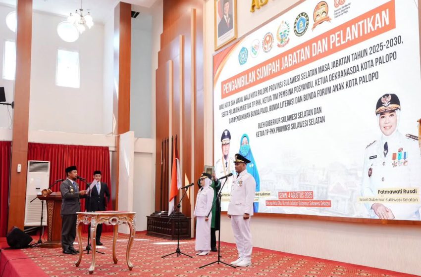  Gubernur Sulsel Pesankan Amanah dan Stabilitas Politik saat Lantik Naili-Ome