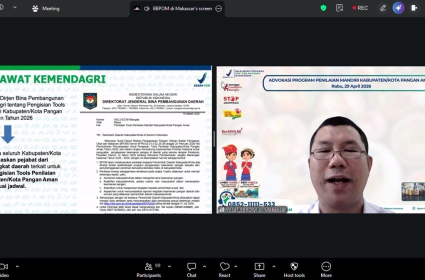  Dorong Kolaborasi Lintas Sektor, BBPOM Makassar Perkuat Program Kabupaten/Kota Pangan Aman