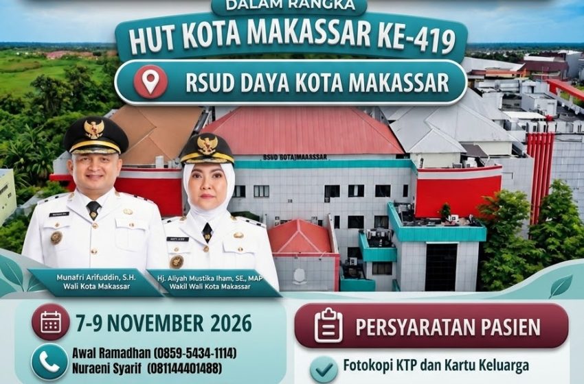  HUT ke-419 Makassar, RSUD Daya Hadirkan Operasi Celah Bibir dan Langit-Langit Gratis